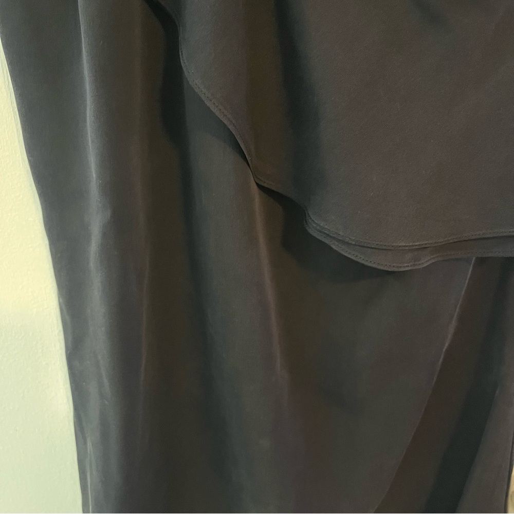 Theory Asymmetrical, One-shoulder Silk Blouse with Ruffle - Picture 7 of 12